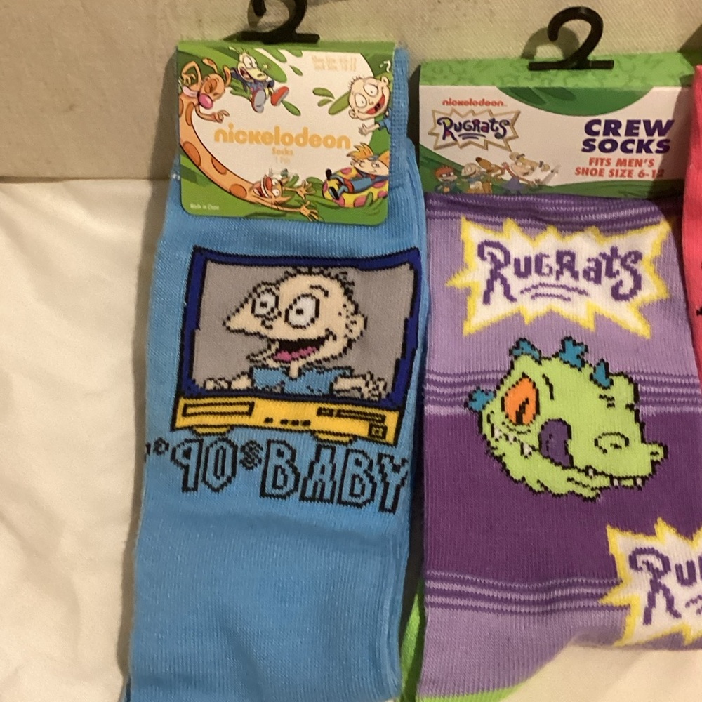 Nickelodeon Rugrats Colorful Crew Socks Trio - Picture 2 of 4
